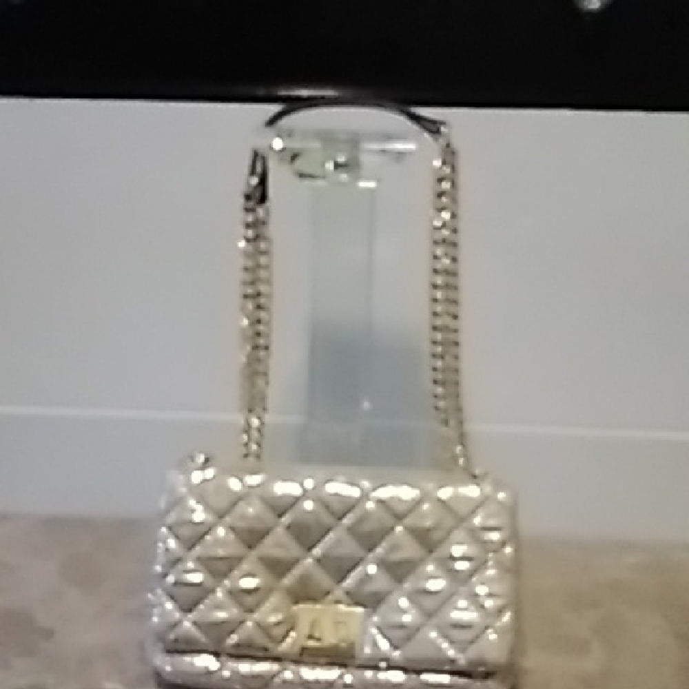Elegant Gold Quilted Shoulder Bag INC